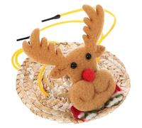 GANAZONO Adjustable Large Reindeer Christmas Hat with Chin Strap for Hamsters and Hedgehogs, Hand-Knitted Small Pet Costume Accessory, Mini Xmas Elk Cap for Small Animals
