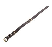 GANAZONO Adjustable Leather Pet Collar with Rivet D Ring Creative Bell Necklace for Large Dogs Coffee S for Pet Accessories Comfortable All Day Wear
