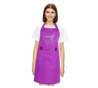 GANAZONO Adjustable Neck Strap Hairstylist Apron with Pockets for Hair Salon and Makeup Artists Lightweight Polyester Work Apron with Stylish Rhinestone Patterns and Comfortable for Adults