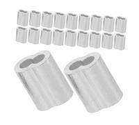 GANAZONO Aluminum Cable Crimp Sleeve Reliable Fixation Double Hole 300pcs, Oval Ferrule with Double Barrel Structure Reducing Risk of Sleeve Loosening Steel Cable Wire Rope