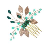 GANAZONO Antique Gold Rhinestone Hair Comb for Hanfu Brides Elegant Leaf Design Vintage Hair Accessories for Weddings Parties and Special Occasions Easy to Wear Stunning Styling