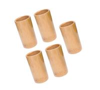 GANAZONO Bamboo Cupping Cup Set 5pcs Large Carbonized Bamboo Jars 5-6.5cm Diameter 10-12cm Height Traditional Fire Therapy Home Massage Tool for Professional and Personal Use