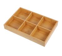 GANAZONO Bamboo Elegant 6 Multipurpose with Divided Tray Compartments Storage Organizer and Simple Design for Office Supplies Chalk in Schools and Retail Stores