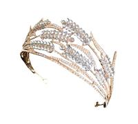 GANAZONO Baroque Gold Bridal Tiara Crown for Women, Delicate Wedding Headpiece for Bride and Princess, Elegant Birthday and Coming-of-Age Hair Accessory