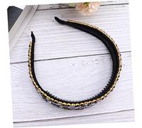 GANAZONO Baroque Wide Rhinestone Hair Hoop Headband Creative Headdress Lightweight Hair Accessories for Women Grey Stylish Photo Prop for Various Occasions