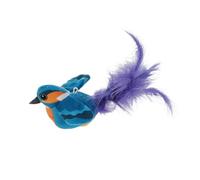 GANAZONO Bird Cat with Flapping Wings and Chirping Sound, Interactive Small Blue Kingfisher Teaser Wand for Indoor Kittens, Simulation Hunting Cat for Stimulating Play