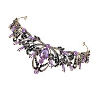 GANAZONO Black Crystal Leaf Wedding Tiara Rhinestone Crown Headband Bridal Hair Accessory for Women for Bride Birthday Prom Party Glamorous Occasions Random Color