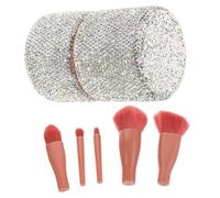 GANAZONO Bling Rhinestone Makeup Brush Set Case Portable Travel Organizer for Eye Lip Brush Holders Crystals Face Makeup Accessories