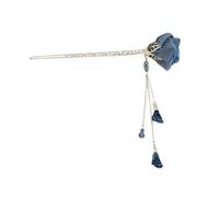 GANAZONO Blue Rose Tassel Hair Stick for Women Ancient Style Hairpin Rhinestones Elegant Hair Decor Accessory for Special Occasions