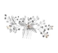GANAZONO Bridal Rhinestone Hair Comb Silver Wedding Hair Piece Elegant Bride Accessories Comfortable All-day Wear Versatile Bridal Headdress for Various Wedding Themes