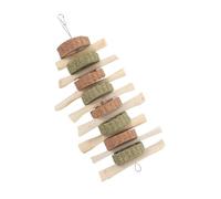 GANAZONO Bunny Treats Chewing Toys Dual Grass Cakes Skewers Dental Care for Rabbits Guinea Pigs Small Pets