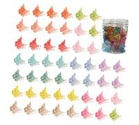 GANAZONO Butterfly Hair Claw Clips 50pcs Mini Claw Clips for Kids Girls Assorted 12-color Gradient Set for Everyday Styling and Party Accessories