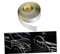 GANAZONO Car Reflective Body Rim Stripe Tape Silvery White Self Adhesive Sticker for Night Warning and DIY Decoration Smooth Surfaces