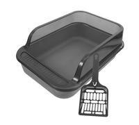 GANAZONO Cat Litter Box with High Sides and Scoop Semi Enclosed Stain Resistant Cat Toilet Detachable Double Design for Home and Pet Stores