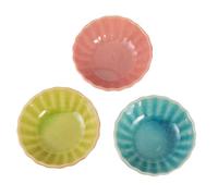 GANAZONO Ceramic Aromatherapy Essential Oil Bowls 3pcs Set Red Green Blue Small Face Mask Bowls for Spa Beauty Salon Facial Blending and Skincare Tools