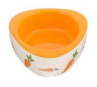 GANAZONO Ceramic Hamster Food Bowl Non-tip Design for Pets Pet Dish for Hamsters Guinea Pigs and Mice for Food and Water Cute Carrot Shape for Cages