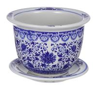 GANAZONO Chinese Porcelain Planter Blue and White Ceramic Flowerpot Extra Large Potted Plant Chinoiserie