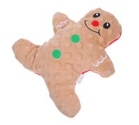 GANAZONO Christmas Dog Gingerbread Man with Squeaker Plush Chew for Small and Medium Puppies Stress-relief Interactive Pet Plaything for Holiday Fun and Teeth Cleaning