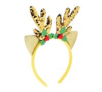 GANAZONO Christmas Sequin Antler Headband Fun Reindeer Headwear for Holiday Parties Random Great for Boys and Girls and Adults Xmas Costume Accessory
