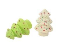 GANAZONO Christmas Tree Makeup Sponge Soft Glitter for Powder and Liquid Foundation Wet Dry Use Festive Cosmetic Applicator with Star Ball Design Holiday