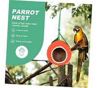 GANAZONO Coconut Shell Bird Nest Parrot House with Pomegranate Design Hanging Home Nest for Budgie Cockatiel Lovebirds Rustic Durable Natural Birdhouse for Birds Easy to Clean and Install