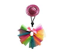 GANAZONO Colorful Lizard Costume Set Decorative Skirt and Hat Kit for Small Pets for Holiday Festivals and Party Photo Props