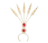 GANAZONO Cosplay Decorative Nails Cover Hand Dance Props 2Pcs Golden Finish Zinc Alloy Five-Finger Nail Covers with Wrist Chain Festive Stage Performance Halloween Costume Accessories