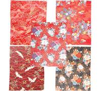 GANAZONO Cotton Cloth Fabric Quilting Squares Set 5 Pieces 9.84X7.87In for Patchwork and Quilting Fabric with Floral Patterns, Simple Yet Charming for Special Days