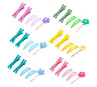 GANAZONO Cream-colored Flower Hairpin Set 6pcs, Matte Texture Cross Hair Clips for Girls, Stylish Side Barrettes Suitable for Daily Wear and Parties Random Color