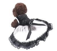 GANAZONO Creative Black Cotton Pet Dress for Dogs, Lace Wedding Costume that Does Not Affect Walking or Running, for Home Party and Carnival Events