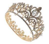 GANAZONO Crystal Bridal Tiara Crown with Rhinestones Sturdy Bridal Headband for Bride Elegant Princess Headpiece for Wedding Birthday Party Queen Hair Accessory