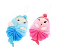 GANAZONO Cute Cartoon Children Bath Balls 2Pcs Bath Sponge Set for Kids Portable Loofah for Baby Skin Cleaning for Time