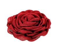 GANAZONO Cute Rose Flower Hair Clip Handmade Floral Hairpin Accessory for Women Deep Red Duckbill Design for Weddings Birthdays Graduations and More