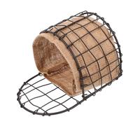 GANAZONO Decorative Iron Wire Half Round Wall Planter Basket with Linen Liner for Use Vintage Design Wall Hanging for Garden Porch Pantry Storage