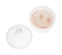 GANAZONO Dual-purpose Large round Velour Powder Puff with Bow, Skin Tone Makeup Setting and Body Dusting Puff with Glass Storage Container for Women