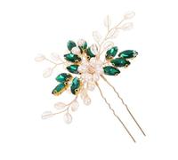 GANAZONO Elegant Green Hair Ornament for Weddings Sophisticated Bridal Hair Clips Accessories Hairpins for Formal Events Refined Craftsmanship for Stunning Styles