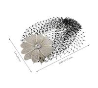 GANAZONO Elegant Vintage Sparkling Flower Net Cap with Rhinestone Floral Headpiece for Women Bride Hair Accessories Retro Inspired Formal Wedding Party Hat Black