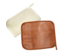 GANAZONO Exfoliating Back Scrubber 2pcs Double Layer Nylon Bath Towels for Deep Cleaning for Men and Women for Care Random Color