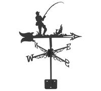 GANAZONO Fisherman Weather Vane for Roof Mount Garden Decoration Outdoor Metal Wind Direction Indicator with Statue for Yard Garage Barn