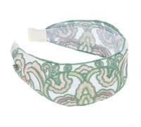 GANAZONO Floral Embroidered Gauze Headband for Women and Wide Soft Non-slip Hair Accessory Sweet Gentle Style Versatile Hair Clip for Everyday Use and Washing Face