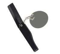 GANAZONO Folding Comb Keyring Mirror Portable Fine Tooth Beard Comb Compact Design for Travel and Daily Grooming for Men The Go