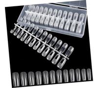 GANAZONO Full Cover Nail Tips 240Pcs Square Gel Polish Practice Artificial Nail Extensions for Manicure Salon DIY