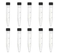 GANAZONO Glass 15ml Centrifuge Tubes with Screw Top 10pcs Smooth Inner Surface for Biochemistry Research
