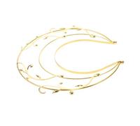 GANAZONO Goddess Headband for Women Zinc Alloy Double Crown Secure Comfortable Fit for Weddings Balls Halloween and Fantasy-themed Parties