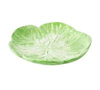 GANAZONO Green Ceramic Salad Plate Porcelain Cabbage Shaped Plates Round Appetizer Bowl for Kitchen Dessert Dinner Pancakes Steak