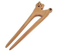 GANAZONO Hair Fork Retro Pin for Women Sandalwood Double Hair Stick with Zodiac Tiger Design for Bun Styles and Elegant Headdresses