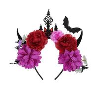 GANAZONO Halloween Bat and Demon Horns Headband for Women and Lightweight Comfortable Spooky Hairband Costume Accessory for Cosplay Party and Dark-themed Events