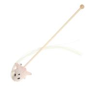 GANAZONO Halloween Cat Teaser Stick Soft Plush White Ghost Interactive for Indoor Cats Kitten Play Wand Multifunctional Stick for Fun Teasing and Exercise