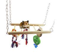 GANAZONO Hamster Climbing Swing Bridge Ladder Toy for Small Animals Safe Design for Gerbil Rat and Mouse Exercise Random Color Fun Activity Playground