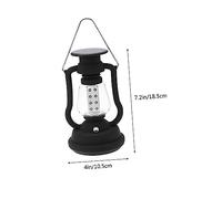 GANAZONO Hand Cranked Solar Kerosene Lamp Lantern Multifunction Outdoor Camping Light with Vintage Design Durable LED Beads Portable Black Tent Light for Hiking and Home Decoration